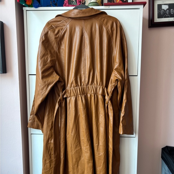 Ava & Viv Women's Plus Size Belted Faux Leather Trench Coat - Picture 10 of 16